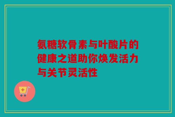 氨糖软骨素与叶酸片的健康之道助你焕发活力与关节灵活性