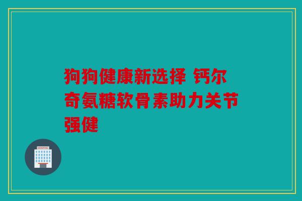 狗狗健康新选择 钙尔奇氨糖软骨素助力关节强健