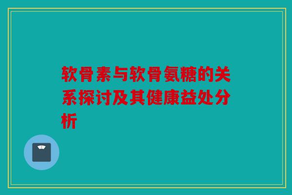 软骨素与软骨氨糖的关系探讨及其健康益处分析