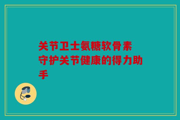 关节卫士氨糖软骨素 守护关节健康的得力助手