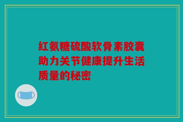 红氨糖硫酸软骨素胶囊助力关节健康提升生活质量的秘密