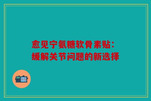 愈见宁氨糖软骨素贴：缓解关节问题的新选择