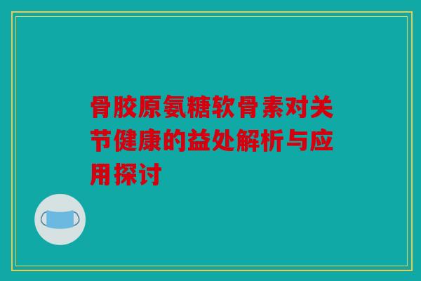 骨胶原氨糖软骨素对关节健康的益处解析与应用探讨