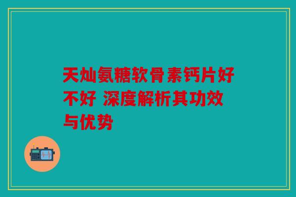 天灿氨糖软骨素钙片好不好 深度解析其功效与优势