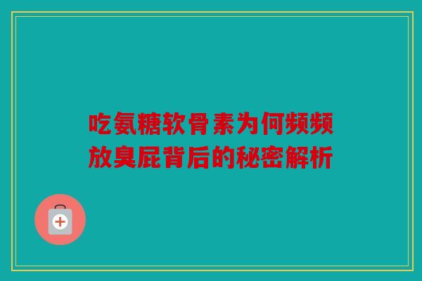 吃氨糖软骨素为何频频放臭屁背后的秘密解析