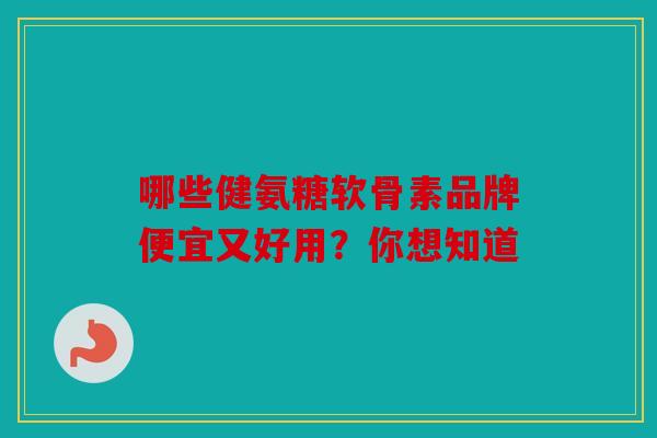 哪些健氨糖软骨素品牌便宜又好用？你想知道