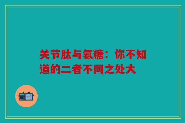 关节肽与氨糖：你不知道的二者不同之处大