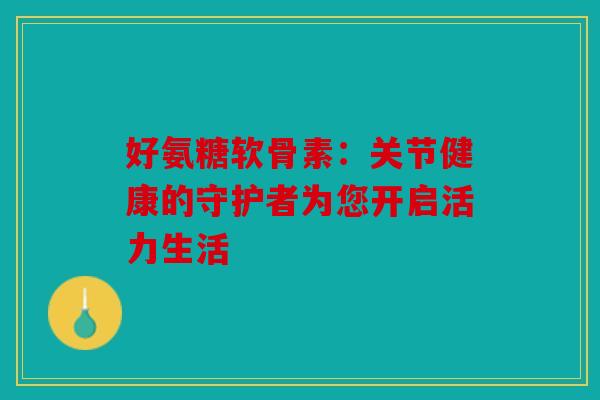 好氨糖软骨素：关节健康的守护者为您开启活力生活