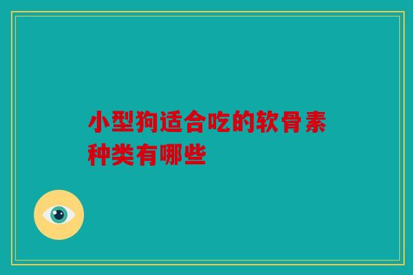 小型狗适合吃的软骨素种类有哪些