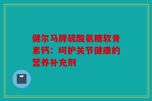 健尔马牌硫酸氨糖软骨素钙：呵护关节健康的营养补充剂