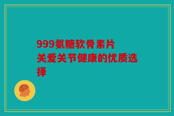 999氨糖软骨素片 关爱关节健康的优质选择