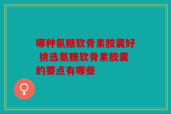 哪种氨糖软骨素胶囊好 挑选氨糖软骨素胶囊的要点有哪些