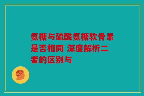 氨糖与硫酸氨糖软骨素是否相同 深度解析二者的区别与