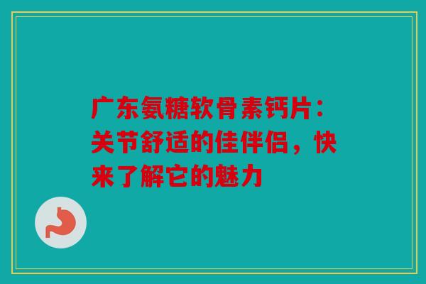 广东氨糖软骨素钙片：关节舒适的佳伴侣，快来了解它的魅力