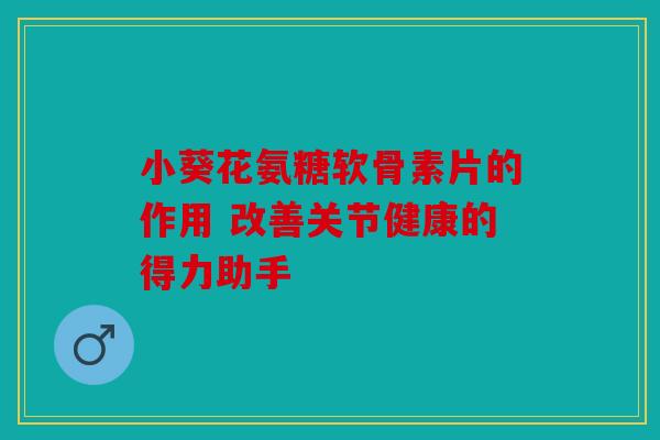 小葵花氨糖软骨素片的作用 改善关节健康的得力助手