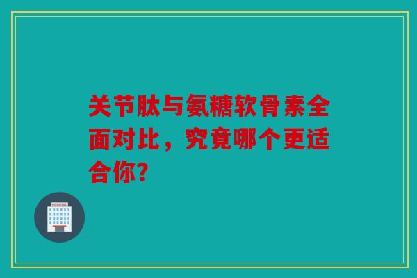 关节肽与氨糖软骨素全面对比，究竟哪个更适合你？