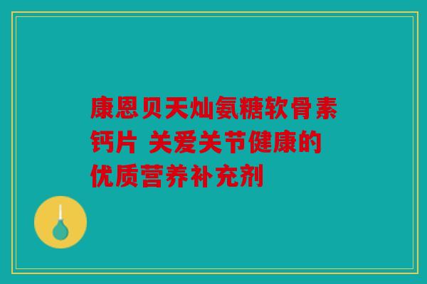 康恩贝天灿氨糖软骨素钙片 关爱关节健康的优质营养补充剂