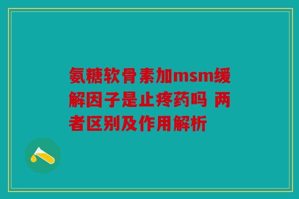 氨糖软骨素加msm缓解因子是止疼药吗 两者区别及作用解析