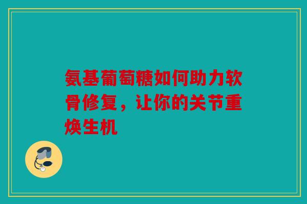 氨基葡萄糖如何助力软骨修复，让你的关节重焕生机