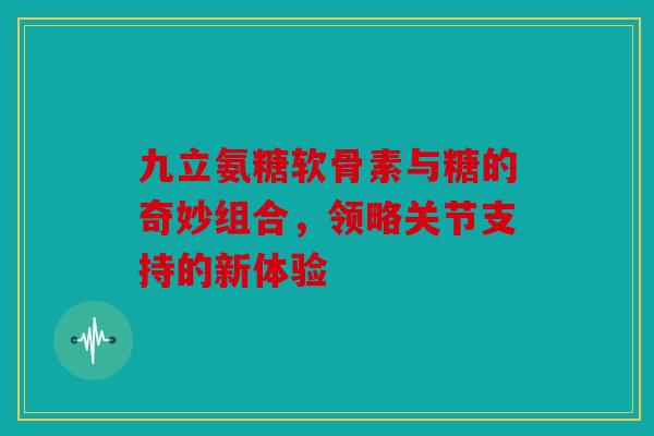 九立氨糖软骨素与糖的奇妙组合，领略关节支持的新体验