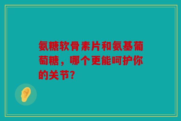 氨糖软骨素片和氨基葡萄糖，哪个更能呵护你的关节？