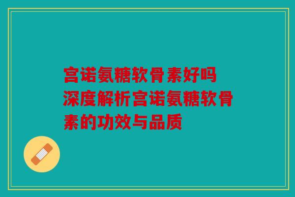 宫诺氨糖软骨素好吗 深度解析宫诺氨糖软骨素的功效与品质