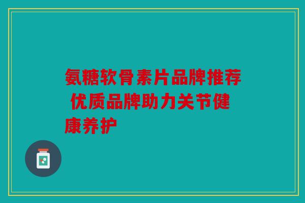 氨糖软骨素片品牌推荐 优质品牌助力关节健康养护