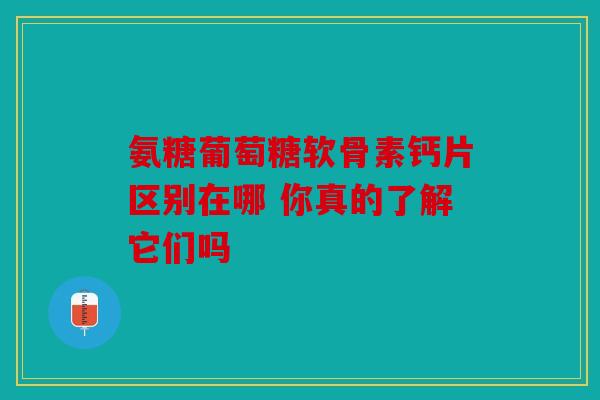 氨糖葡萄糖软骨素钙片区别在哪 你真的了解它们吗