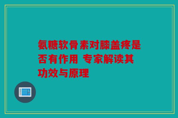 氨糖软骨素对膝盖疼是否有作用 专家解读其功效与原理