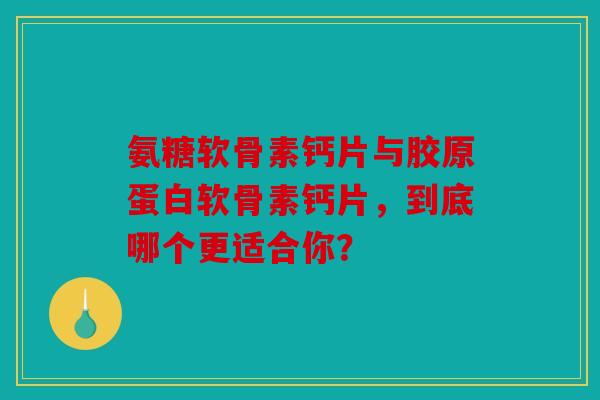 氨糖软骨素钙片与胶原蛋白软骨素钙片，到底哪个更适合你？