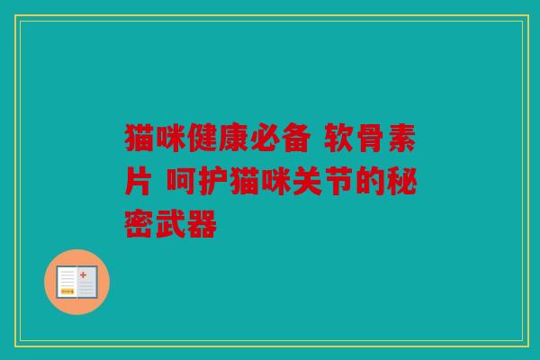 猫咪健康必备 软骨素片 呵护猫咪关节的秘密武器