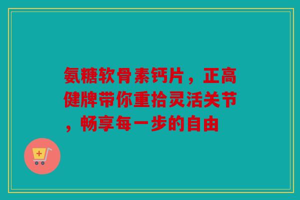 氨糖软骨素钙片，正高健牌带你重拾灵活关节，畅享每一步的自由