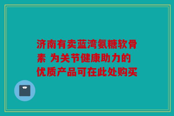 济南有卖蓝湾氨糖软骨素 为关节健康助力的优质产品可在此处购买