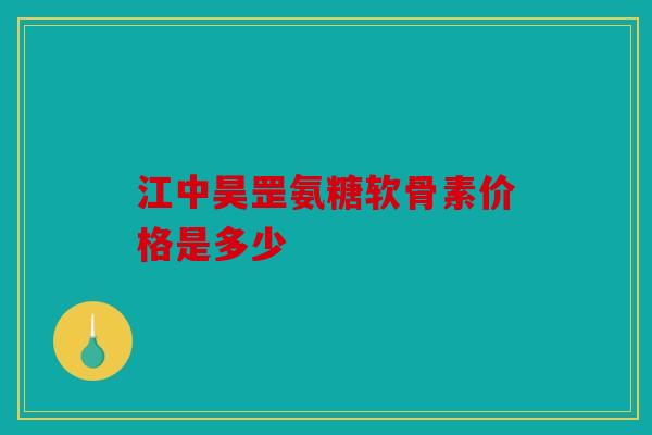 江中昊罡氨糖软骨素价格是多少