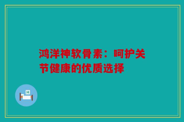 鸿洋神软骨素：呵护关节健康的优质选择