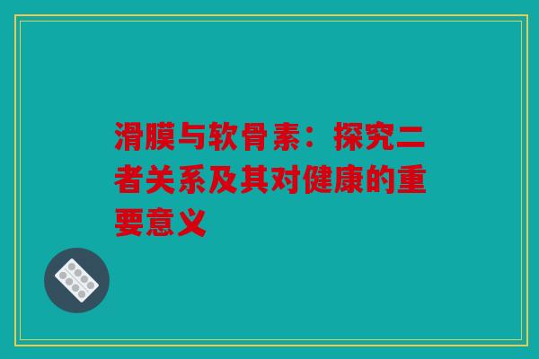 滑膜与软骨素：探究二者关系及其对健康的重要意义