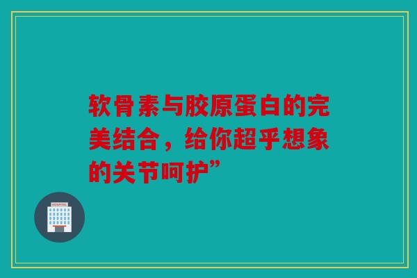 软骨素与胶原蛋白的完美结合，给你超乎想象的关节呵护”