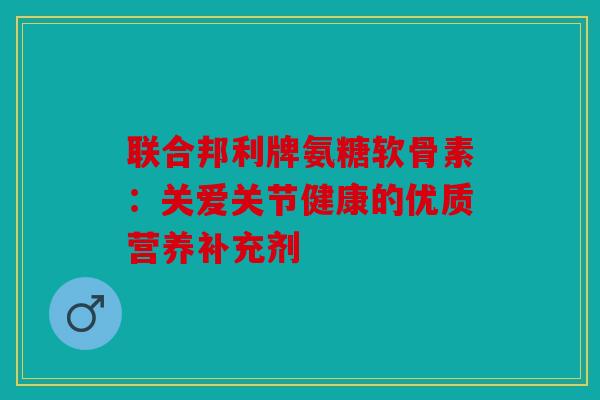联合邦利牌氨糖软骨素：关爱关节健康的优质营养补充剂