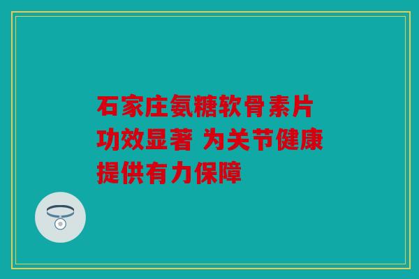 石家庄氨糖软骨素片 功效显著 为关节健康提供有力保障
